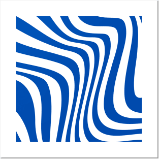 Blue Wavy Pattern #004 Posters and Art